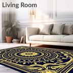 Intricate Sunburst Mandala Design Rug