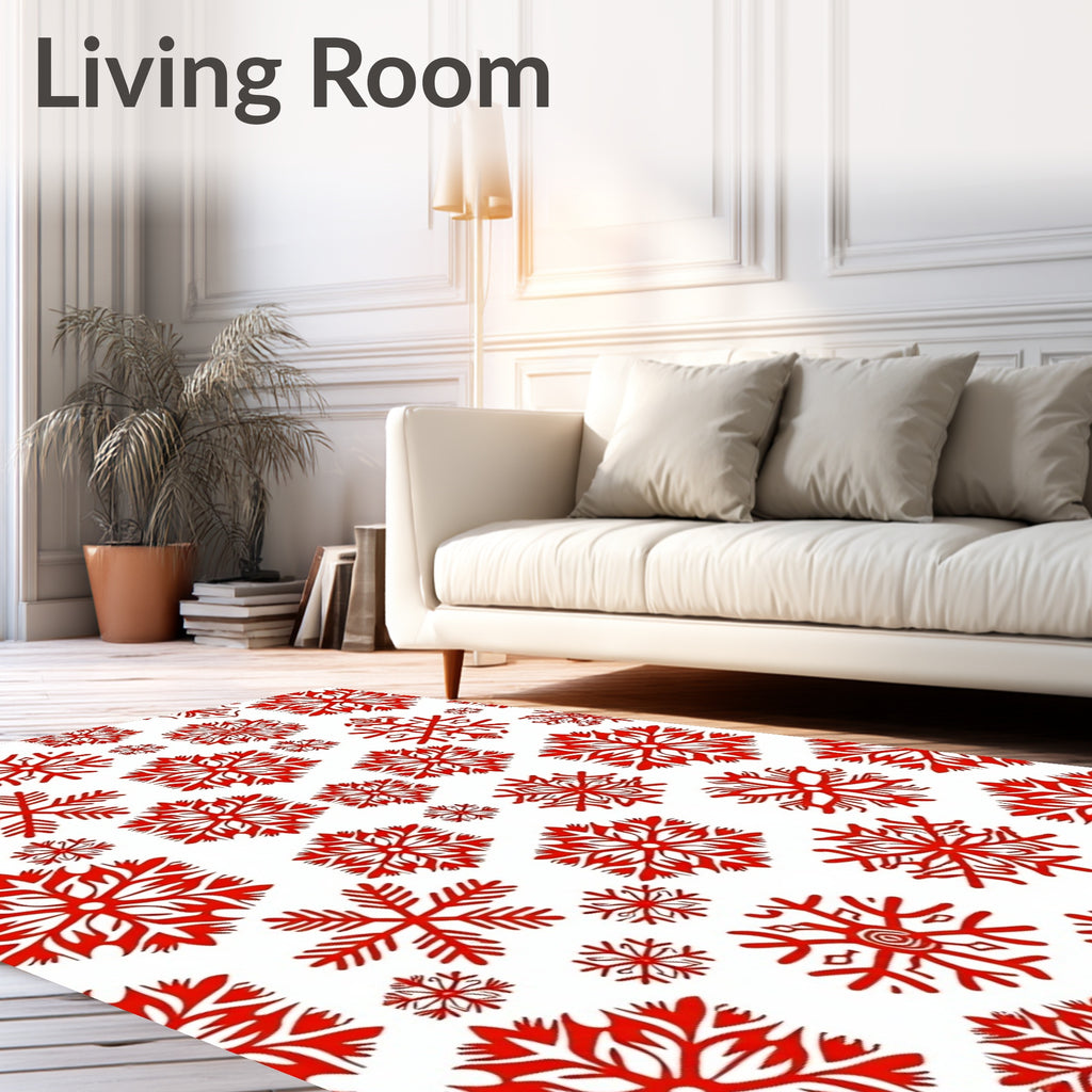 Festive Snowflakes Pattern Design Rug