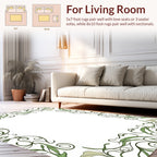 Elegant Green Floral Swirls Pattern Rug