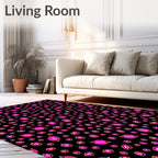 Pink Gemstone Pattern Print Rug