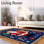 Santa Claus Christmas Festive Pattern Rug