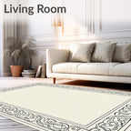 Ornate Scrollwork Elegant Art Deco Rug