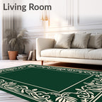 Elegant Cream Floral Border Design Rug