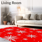 Classic White Snowflake Festive Pattern Rug