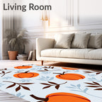 Autumn Pumpkin And Leaf Pattern Tile Rug