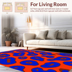 Bold Blue Animal Print Pattern Rug