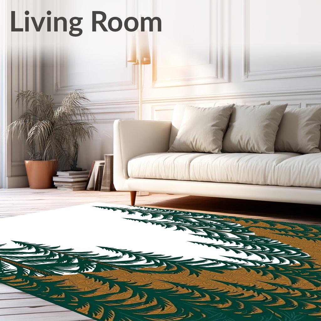 Forest Pine Tree Landscape Design Rug