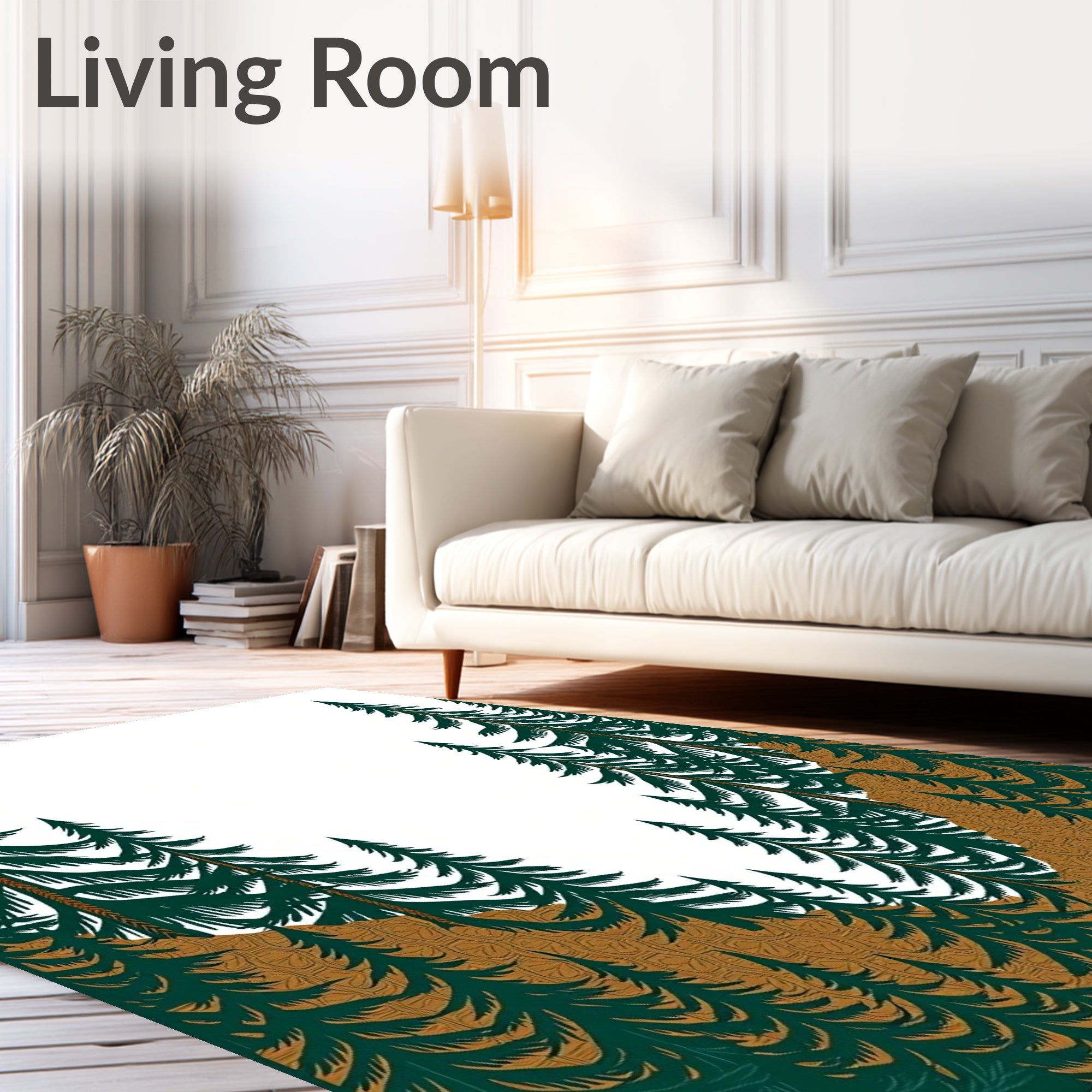 Forest Pine Tree Landscape Design Rug