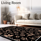 Botanical Sketchy Outline Warm Tones Rug