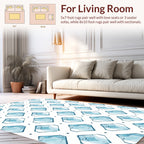 Geometric Blue Ice Crystal Pattern Rug