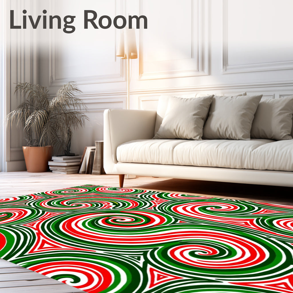 Swirling Festive Pattern Rug