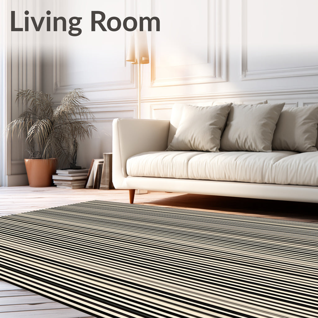 Vertical Stripe Graphic Pattern Rug