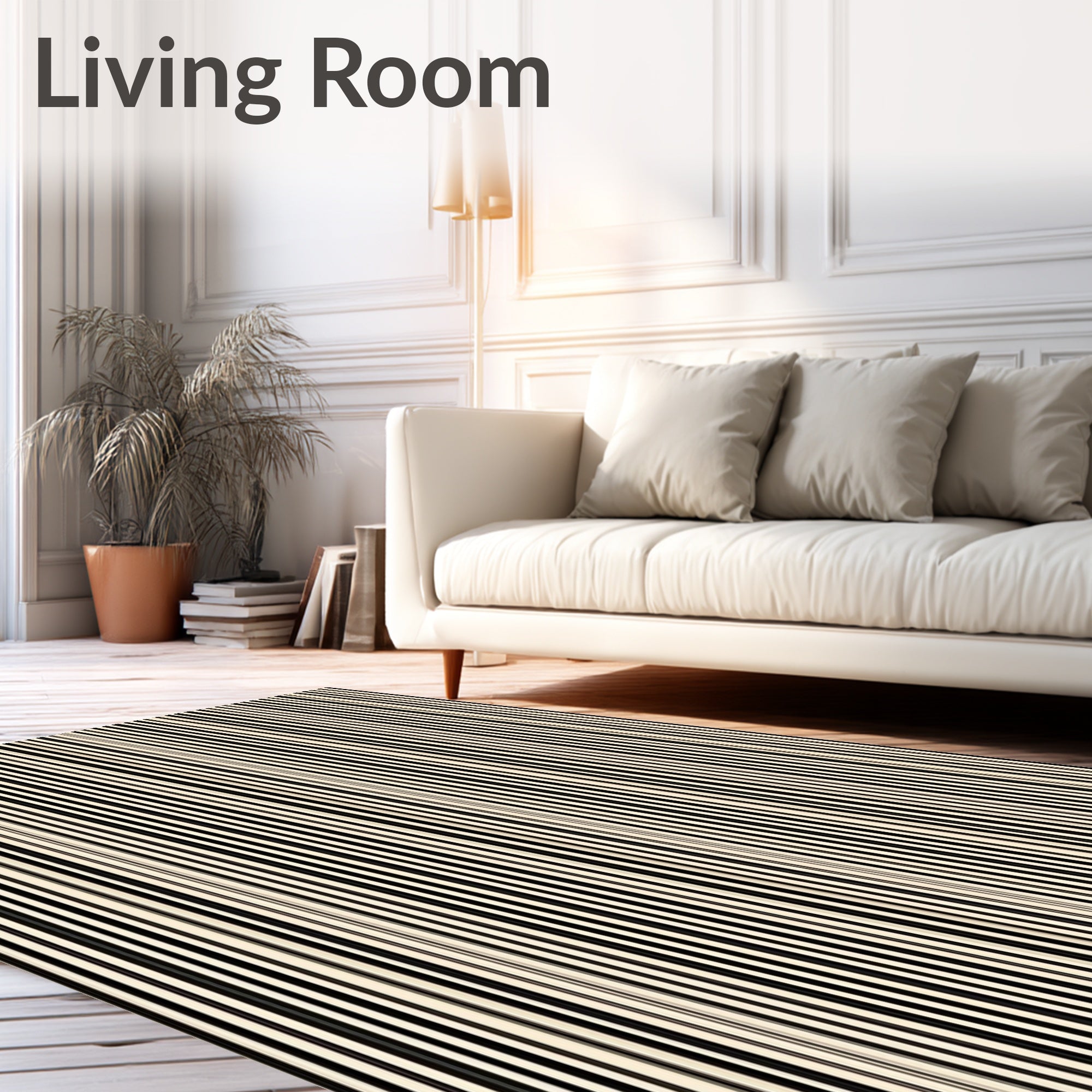 Vertical Stripe Graphic Pattern Rug