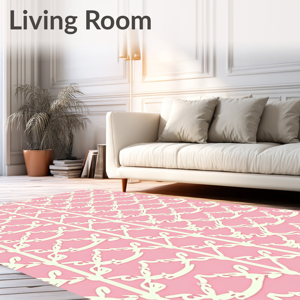 Ornate Lattice with Stylized Bows Pattern Rug