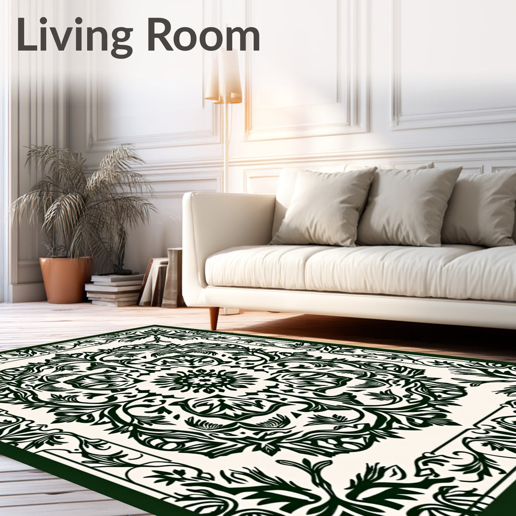 Rich Floral Center Medallion Pattern Rug
