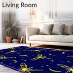 Yellow Insect Starry Sky Pattern Rug