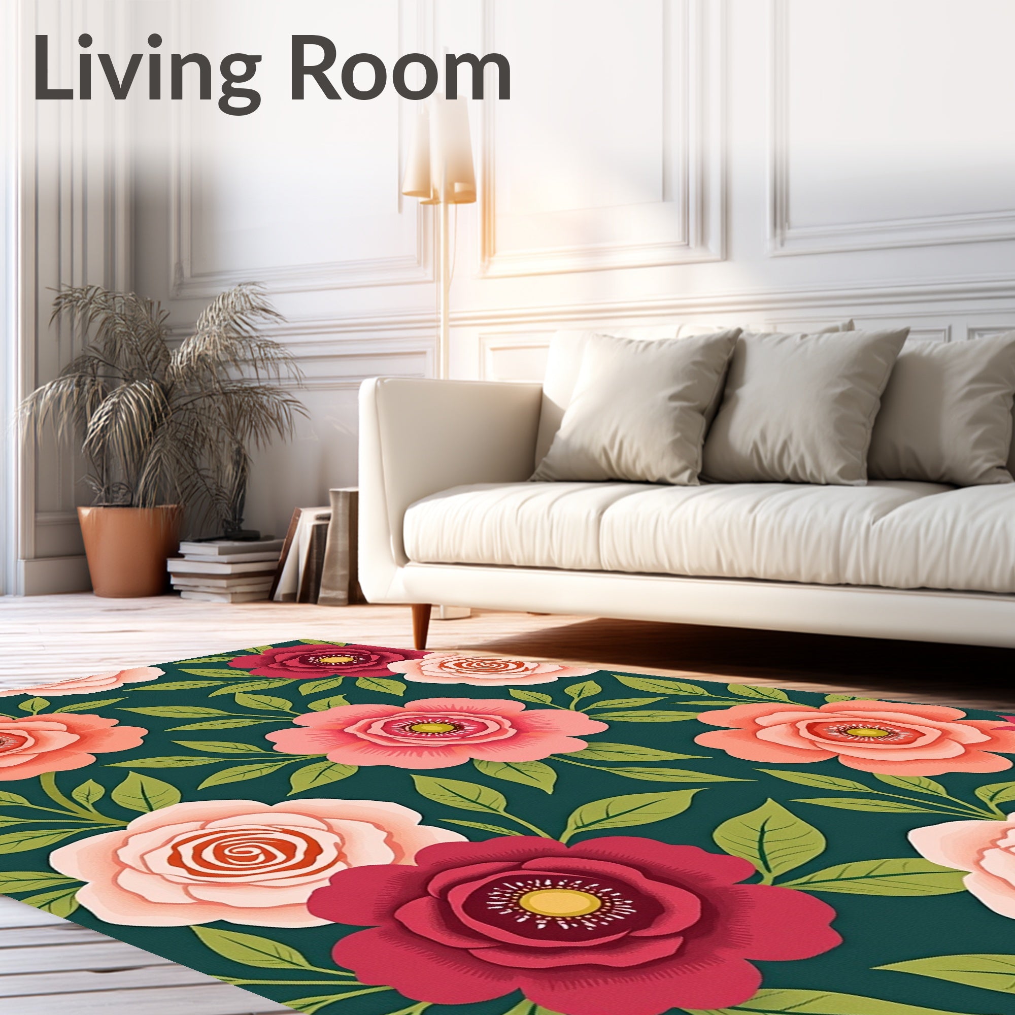 Vintage Floral Garden Pattern Rug