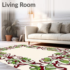 Art Nouveau Floral Vines Border Rug