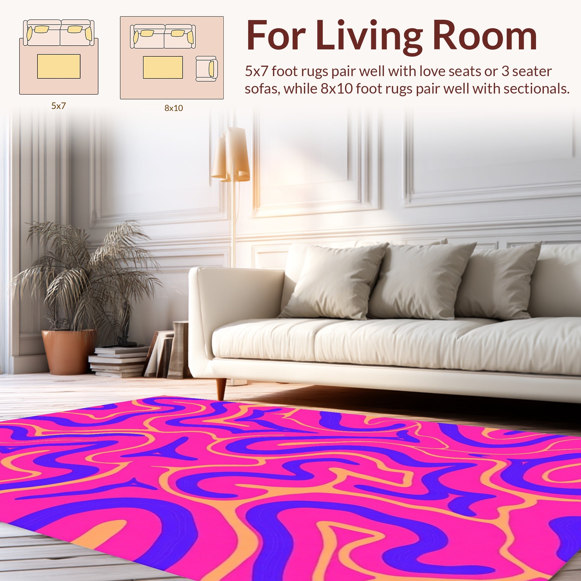 Vibrant Swirls Bold Pattern Rug