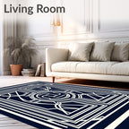 Ornate Abstract Linear Geometric Pattern Rug