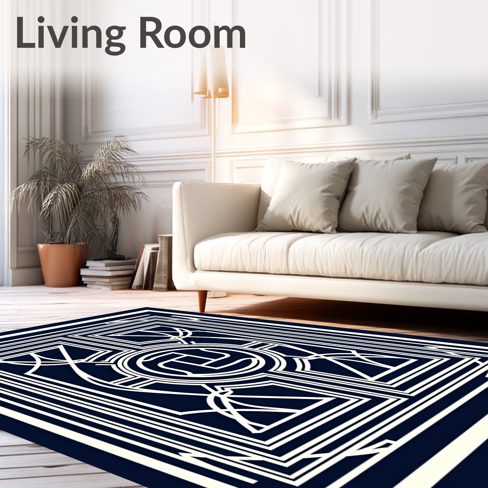 Ornate Abstract Linear Geometric Pattern Rug
