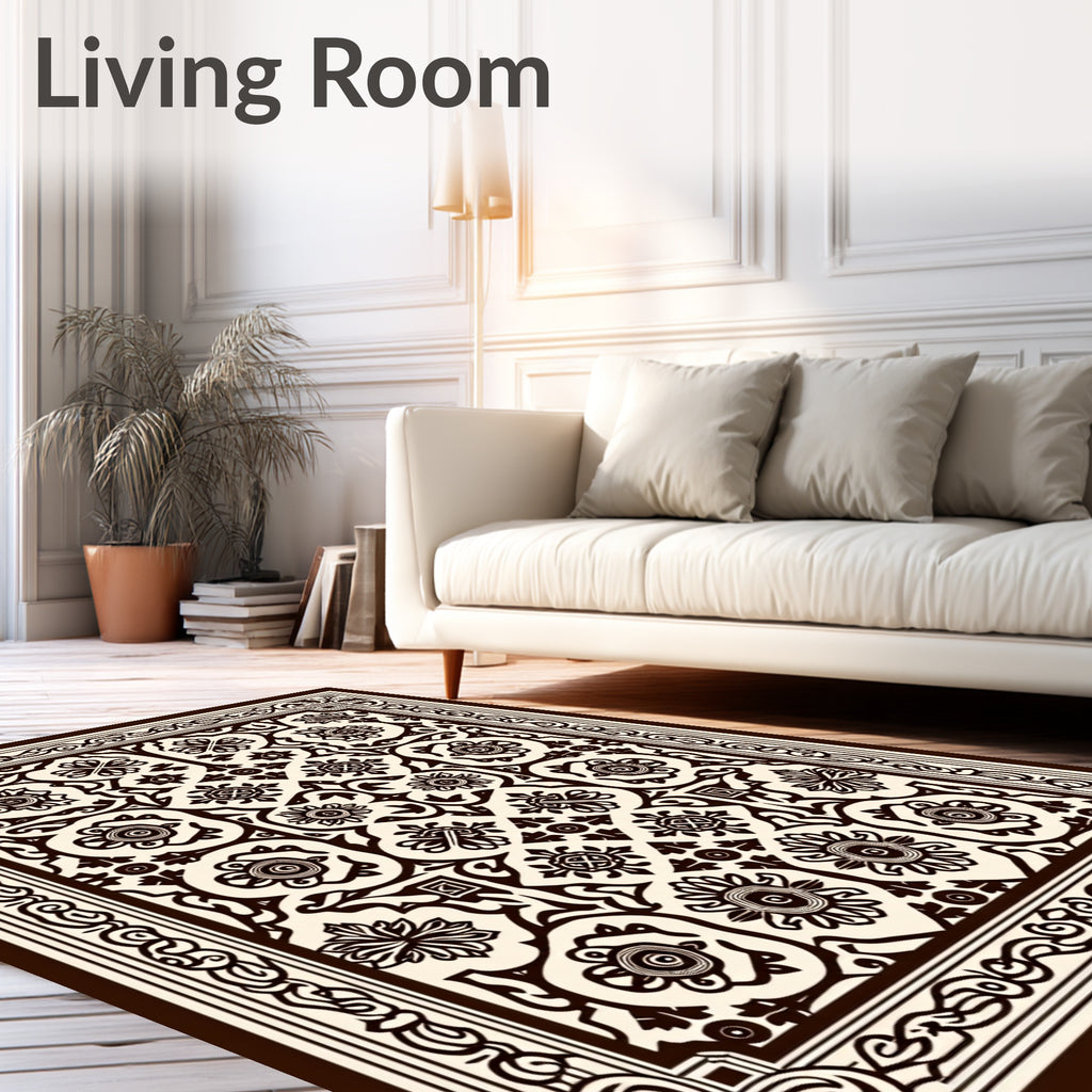 Classic Floral Motif Border Design Rug