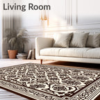 Classic Floral Motif Border Design Rug
