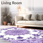 Delicate Floral Mandala Pattern Area Rug
