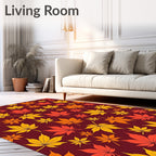 Autumn Leaves Vibrant Pattern Rug