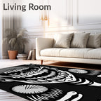 Grinning Skull With Fangs Pattern Rug