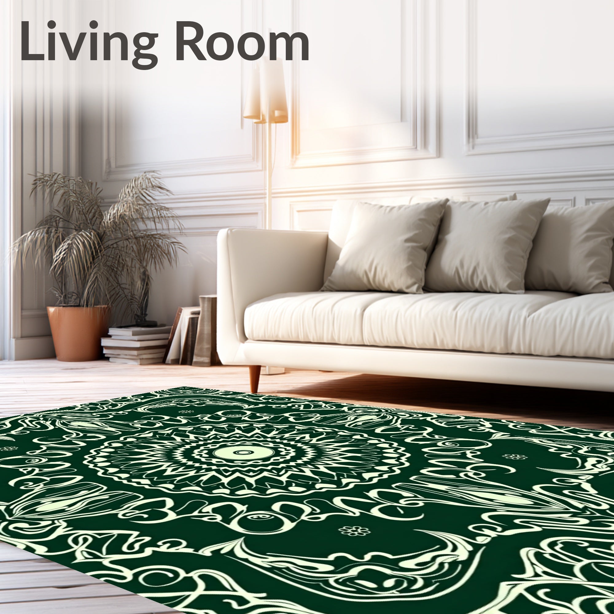 Intricate Floral Mandala Style Design Rug