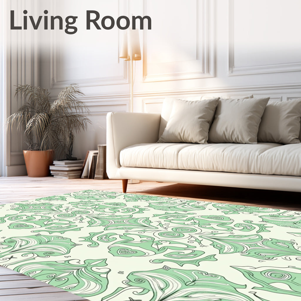 Elegant Abstract Floral Pattern Rug