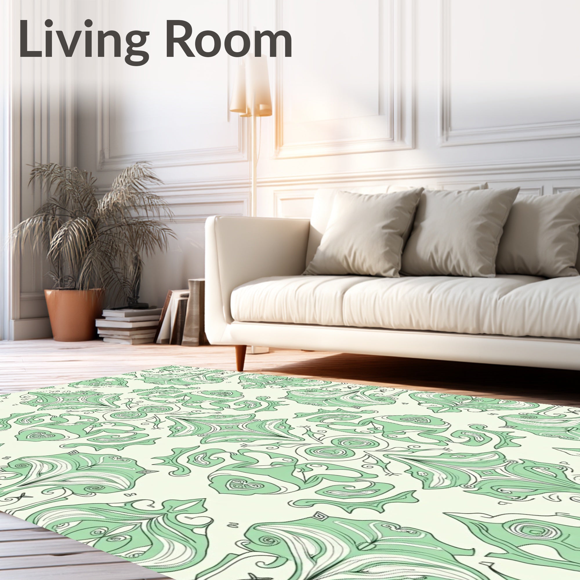Elegant Abstract Floral Pattern Rug