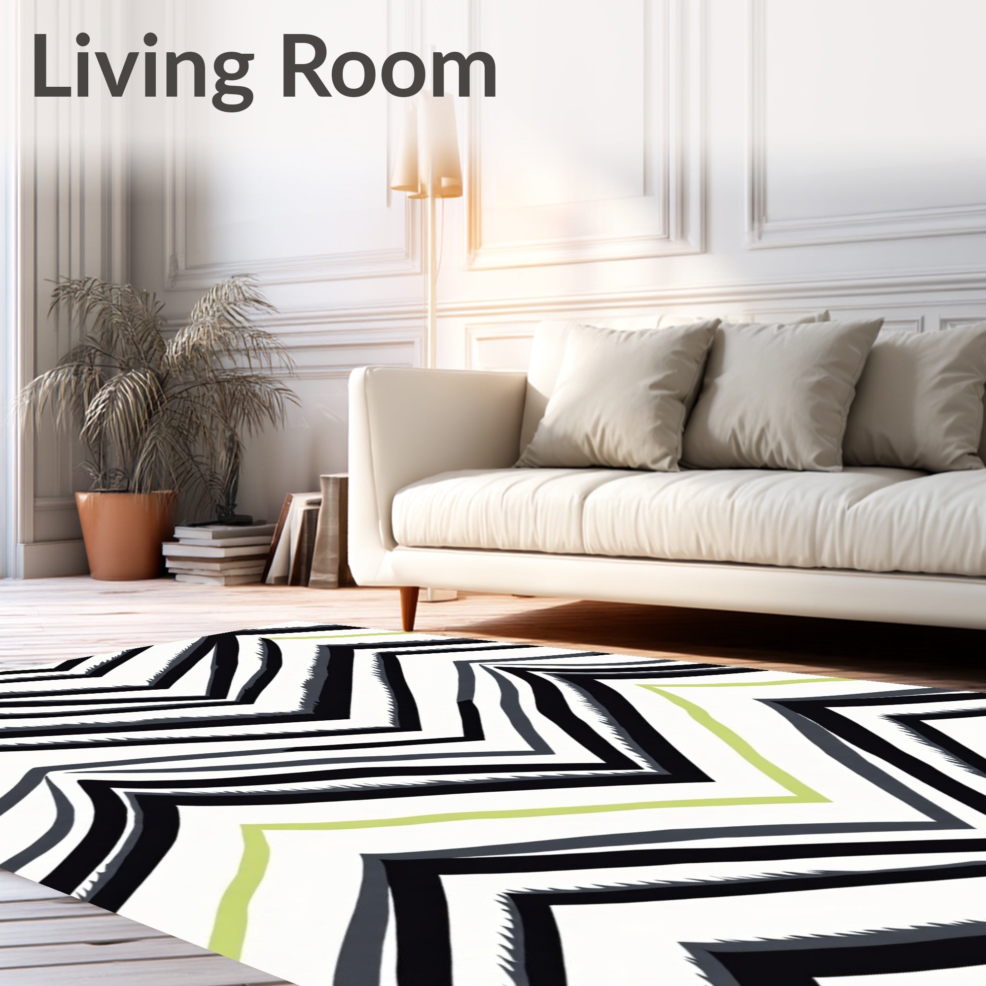 Bold Zigzag Stripe Pattern Rug