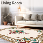 Ornamental Floral Medallion Design Rug