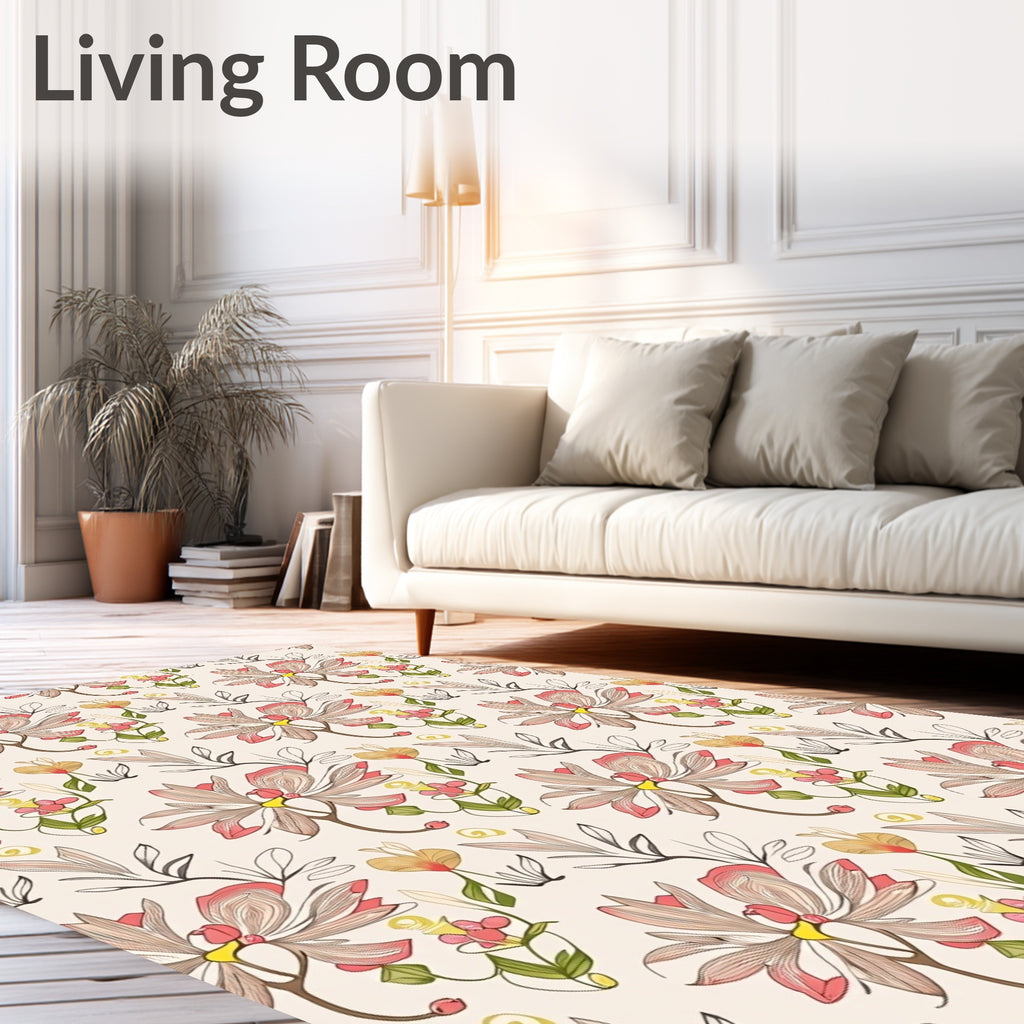 Abstract Floral Line Art Wonder Rug
