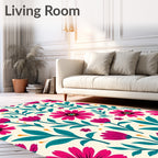 Vibrant Floral Pattern Design Rug