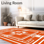 Orange 2 Tone Geometric Pattern Rug