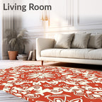 Floral Medallion Art Nouveau Pattern Rug