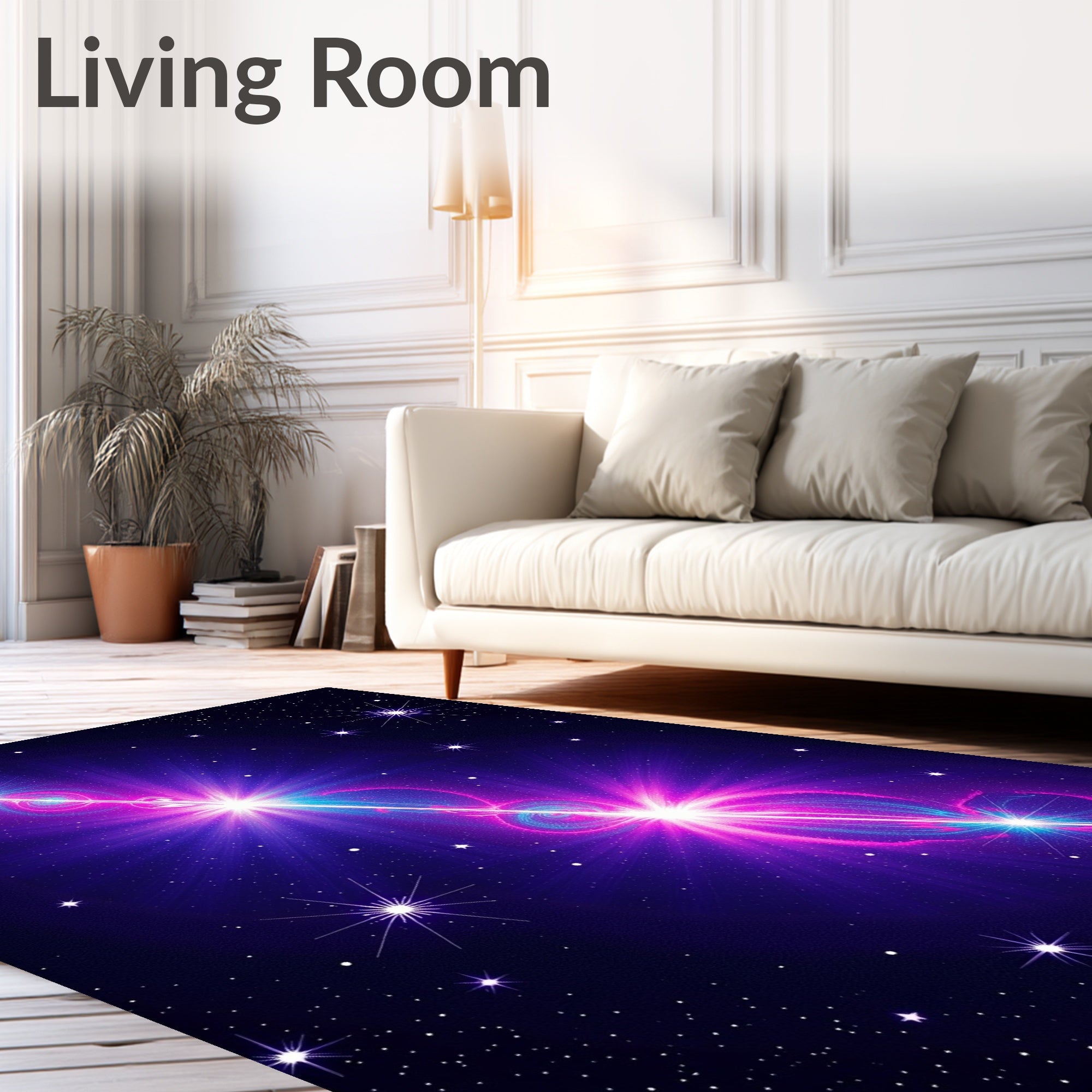 Cosmic Nebula Bright Stellar Pattern Rug
