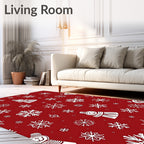 Cute Snowman Snowflake Pattern Design Rug