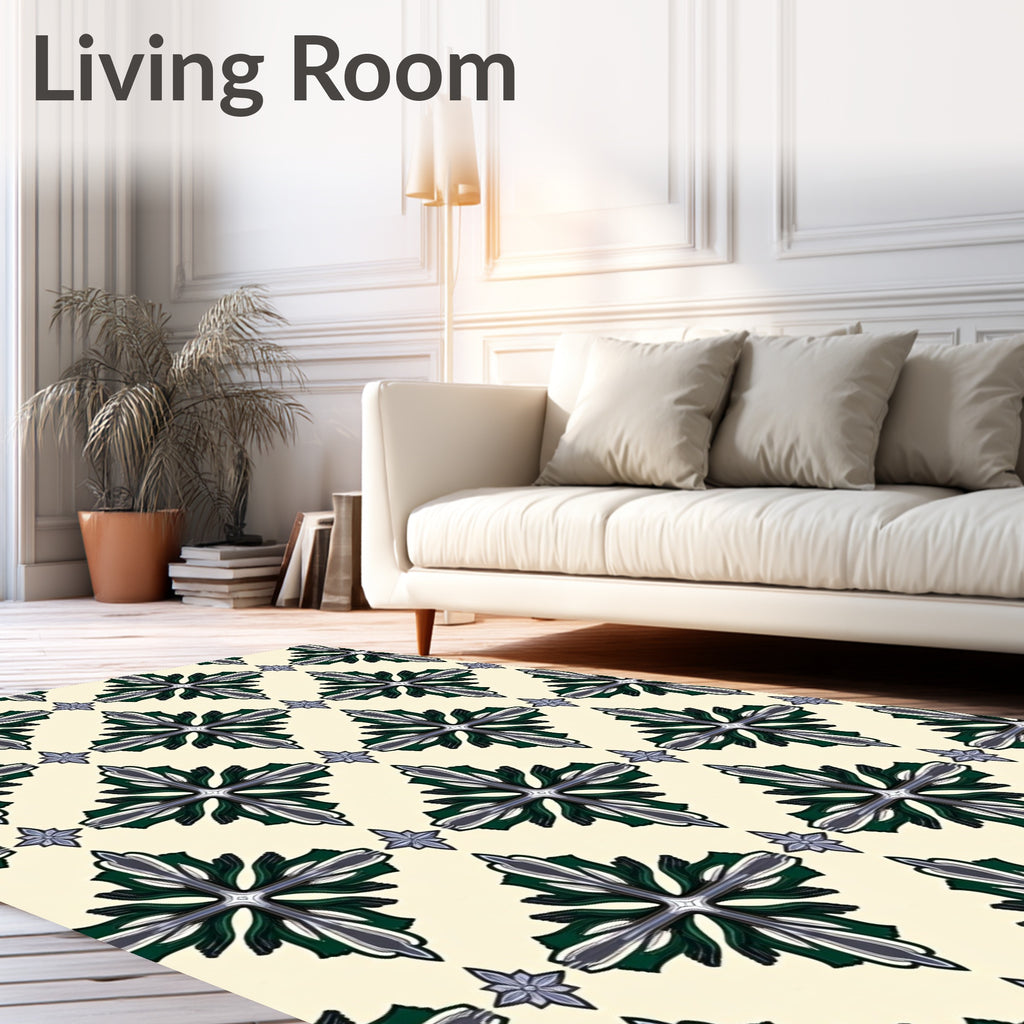 Classic Floral Diamond Pattern Rug