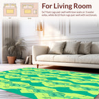 Vertical Green Abstract Pattern Rug