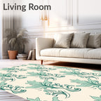 Art Nouveau Floral Swirl Pattern Rug