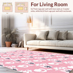 Abstract Floral Pattern With Pink Tones Rug