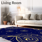 Cosmic Swirls Starry Sky Pattern Rug