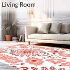 Floral Mandala Tile Pattern Rug