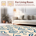 Whimsical Blue Swirl Pattern Rug