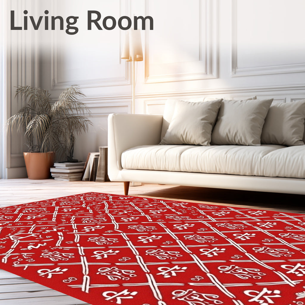 Global Tribal Inspired Red Rug