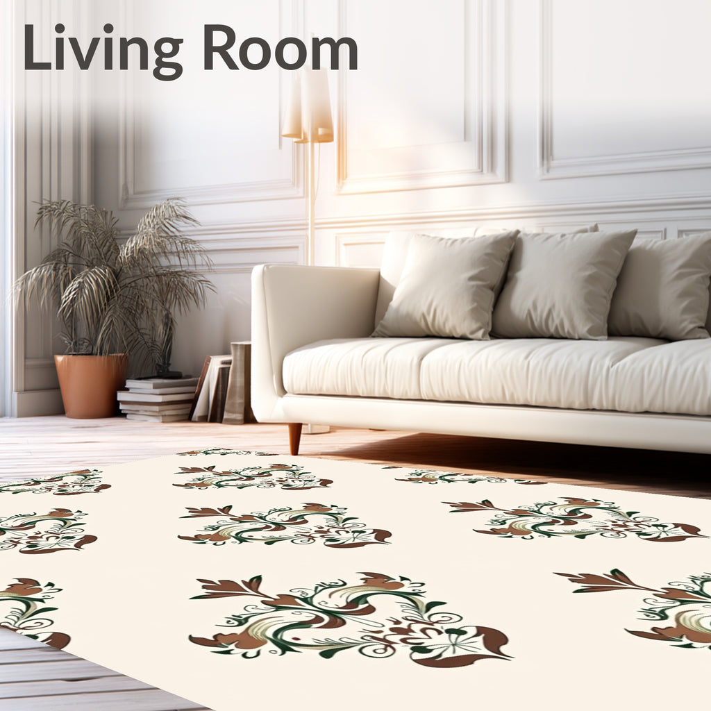 Ornate Floral Damask Classic Pattern Rug